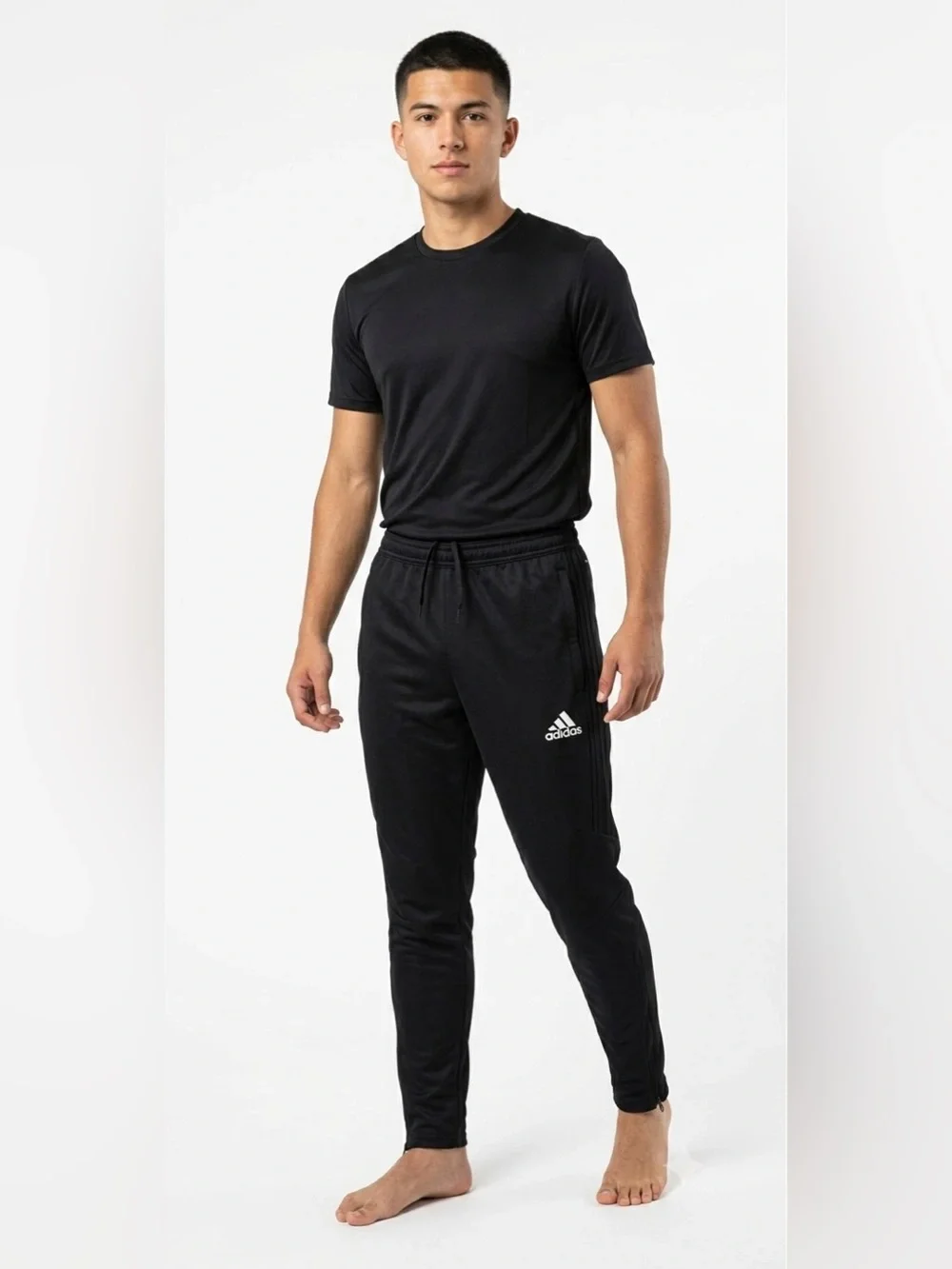 Adidas Mens Climacool Soccer Training Track Pants Size Medium Black Ankle Zip